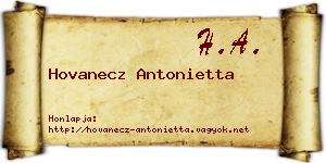 Hovanecz Antonietta névjegykártya
